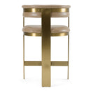 Modrest Boswell - Modern Brown Faux Leather + Gold Counter Chair