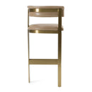 Modrest Boswell - Modern Brown Faux Leather + Gold Barstool