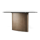 Modrest Bounty - Modern White Ceramic + Antique Brass Dining Table