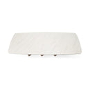 Modrest Bounty - Modern White Ceramic + Antique Brass Dining Table