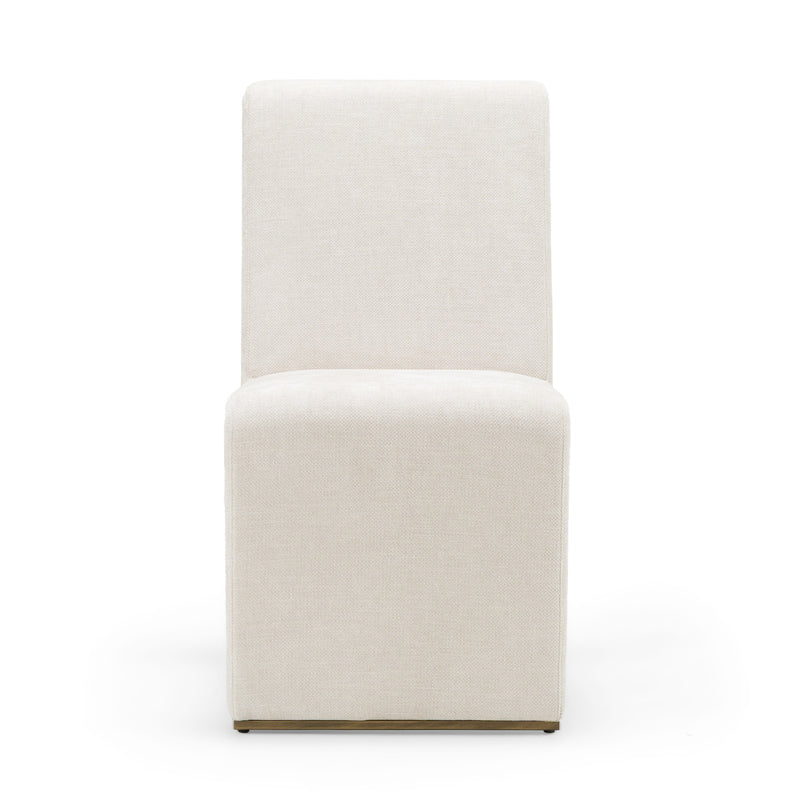 Modrest Bounty - Modern Beige Fabric + Antique Brass Dining Chair (Set of 2)