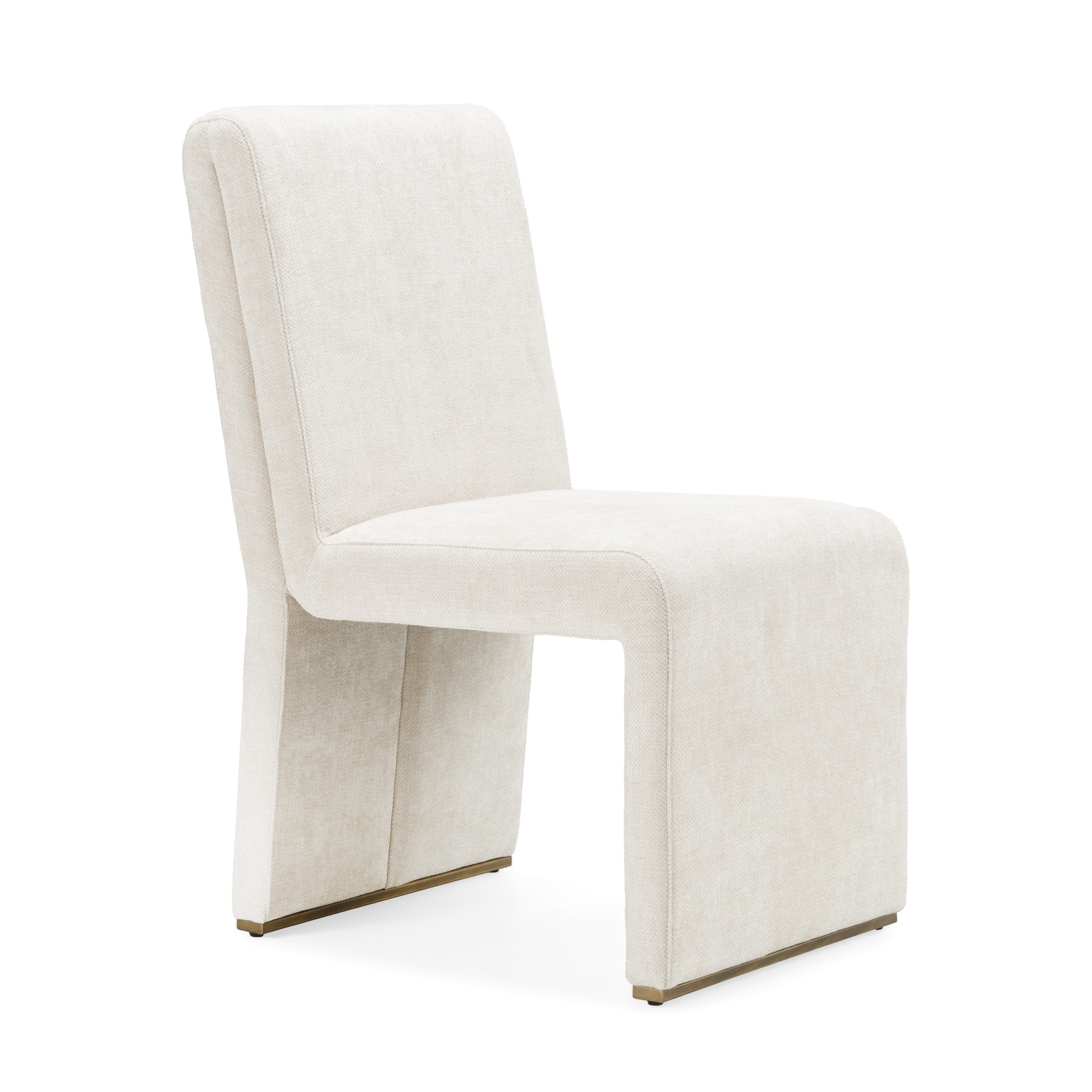 Modrest Bounty - Modern Beige Fabric + Antique Brass Dining Chair (Set of 2)