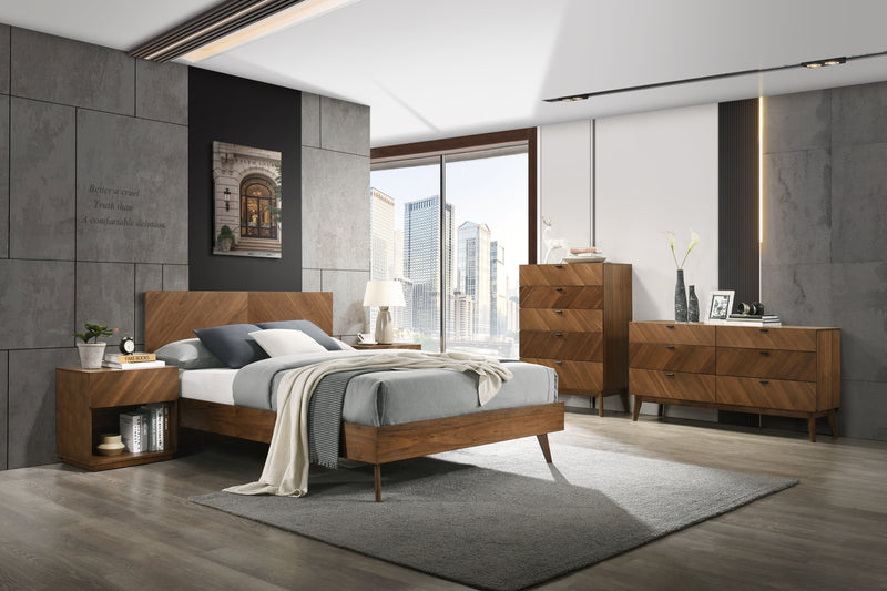 Nova Domus Kamela -Modern Walnut Q Bed