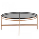 Modrest Bradford - Modern Smoked Glass & Rosegold Coffee Table
