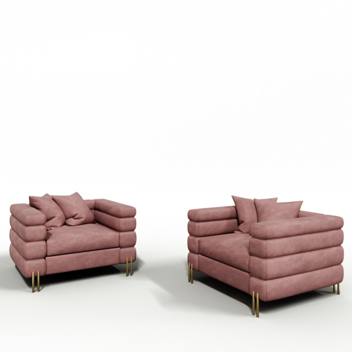 Divani Casa Branson - Pink Velvet Accent Chair