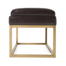Modrest Bridger - Modern Black Vegan Leather + Brass Dining Bench