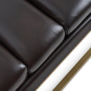 Modrest Bridger - Modern Black Vegan Leather + Brass Dining Bench