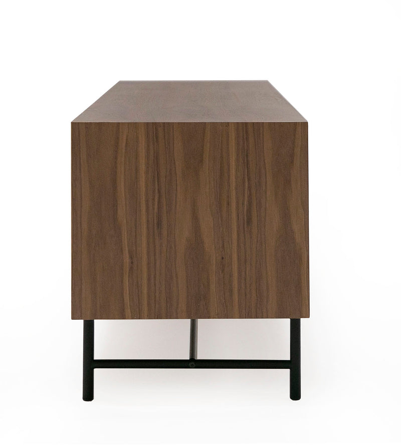 Modrest Bronson Mid-Century Modern Walnut & Grey TV Stand