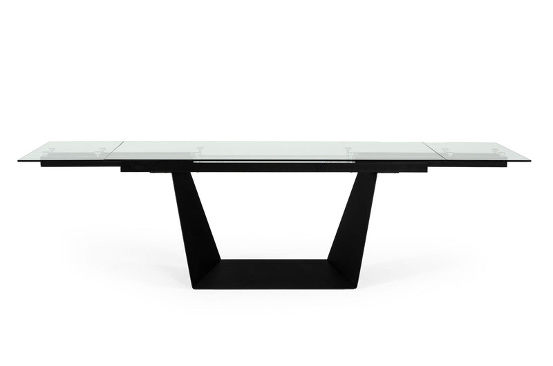 Modrest Bronwin - Modern Black Glass Extendable Dining Table