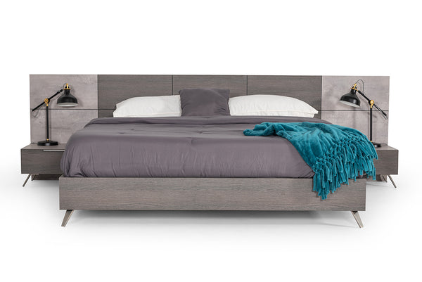 Nova Domus Bronx Italian Modern Faux Concrete & Grey Nightstand