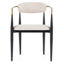 Modrest Buchtel - Mid-Century Modern Light Grey + Gold Arm + Black Dining Chair