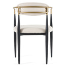 Modrest Buchtel - Mid-Century Modern Light Grey + Gold Arm + Black Dining Chair