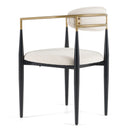 Modrest Buchtel - Mid-Century Modern Light Grey + Gold Arm + Black Dining Chair