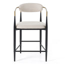 Modrest Buchtel - Mid-Century Modern Light Grey + Gold Arm + Black Counter Chair