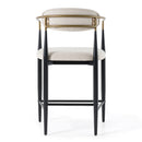 Modrest Buchtel - Mid-Century Modern Light Grey + Gold Arm + Black Counter Chair
