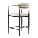 Modrest Buchtel - Mid-Century Modern Light Grey + Gold Arm + Black Counter Chair