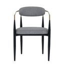 Modrest Buchtel - Mid-Century Modern Medium Grey + Gold Arm + Black Dining Chair