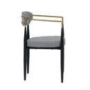 Modrest Buchtel - Mid-Century Modern Medium Grey + Gold Arm + Black Dining Chair
