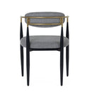 Modrest Buchtel - Mid-Century Modern Medium Grey + Gold Arm + Black Dining Chair