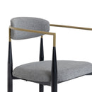 Modrest Buchtel - Mid-Century Modern Medium Grey + Gold Arm + Black Dining Chair