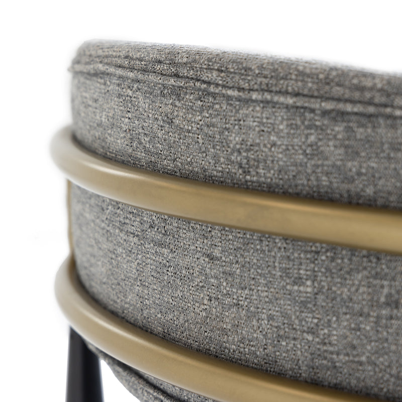 Modrest Buchtel - Mid-Century Modern Medium Grey + Gold Arm + Black Dining Chair