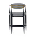 Modrest Buchtel - Mid-Century Modern Medium Grey + Gold Arm + Black Counter Chair