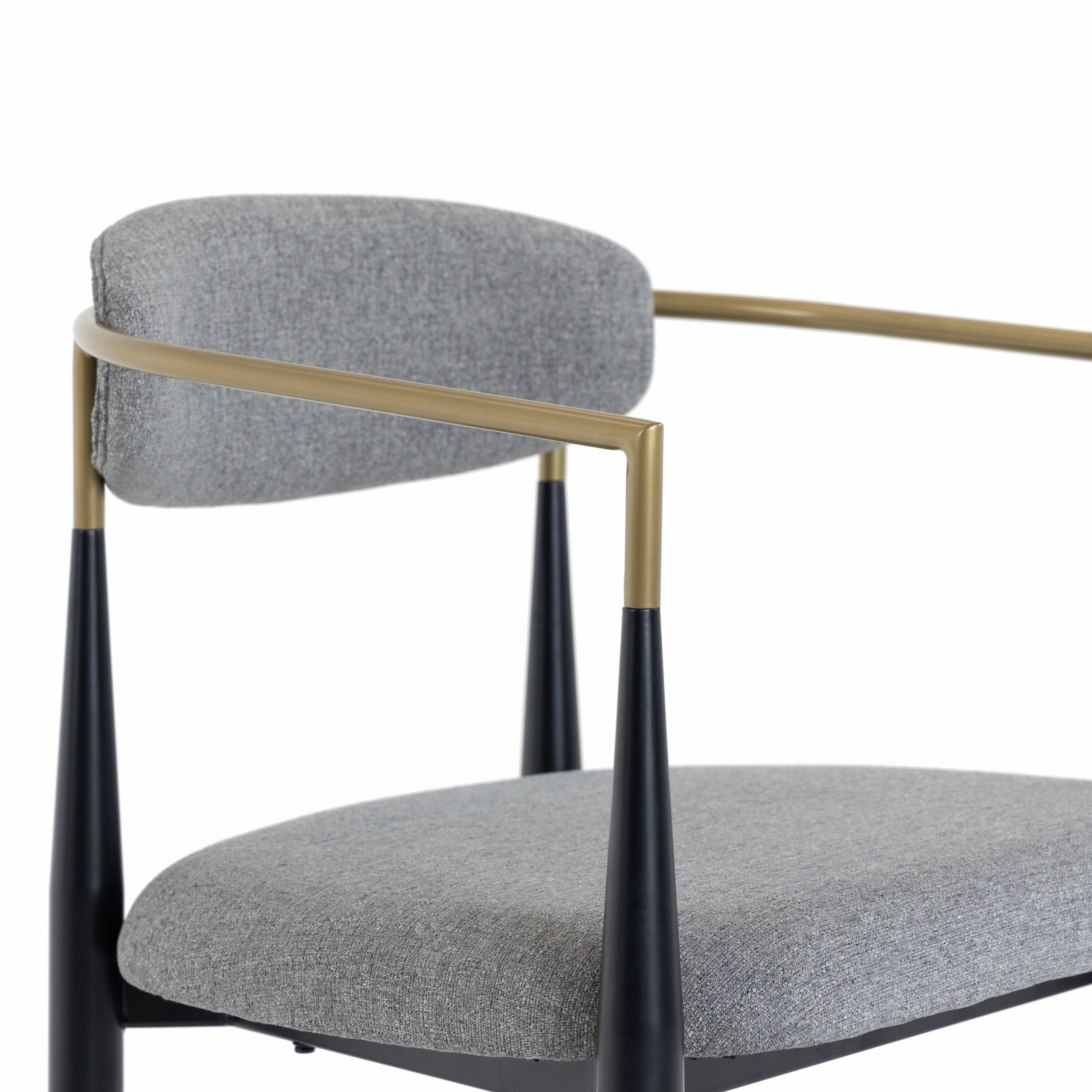 Modrest Buchtel - Mid-Century Modern Medium Grey + Gold Arm + Black Counter Chair