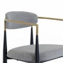 Modrest Buchtel - Mid-Century Modern Medium Grey + Gold Arm + Black Counter Chair