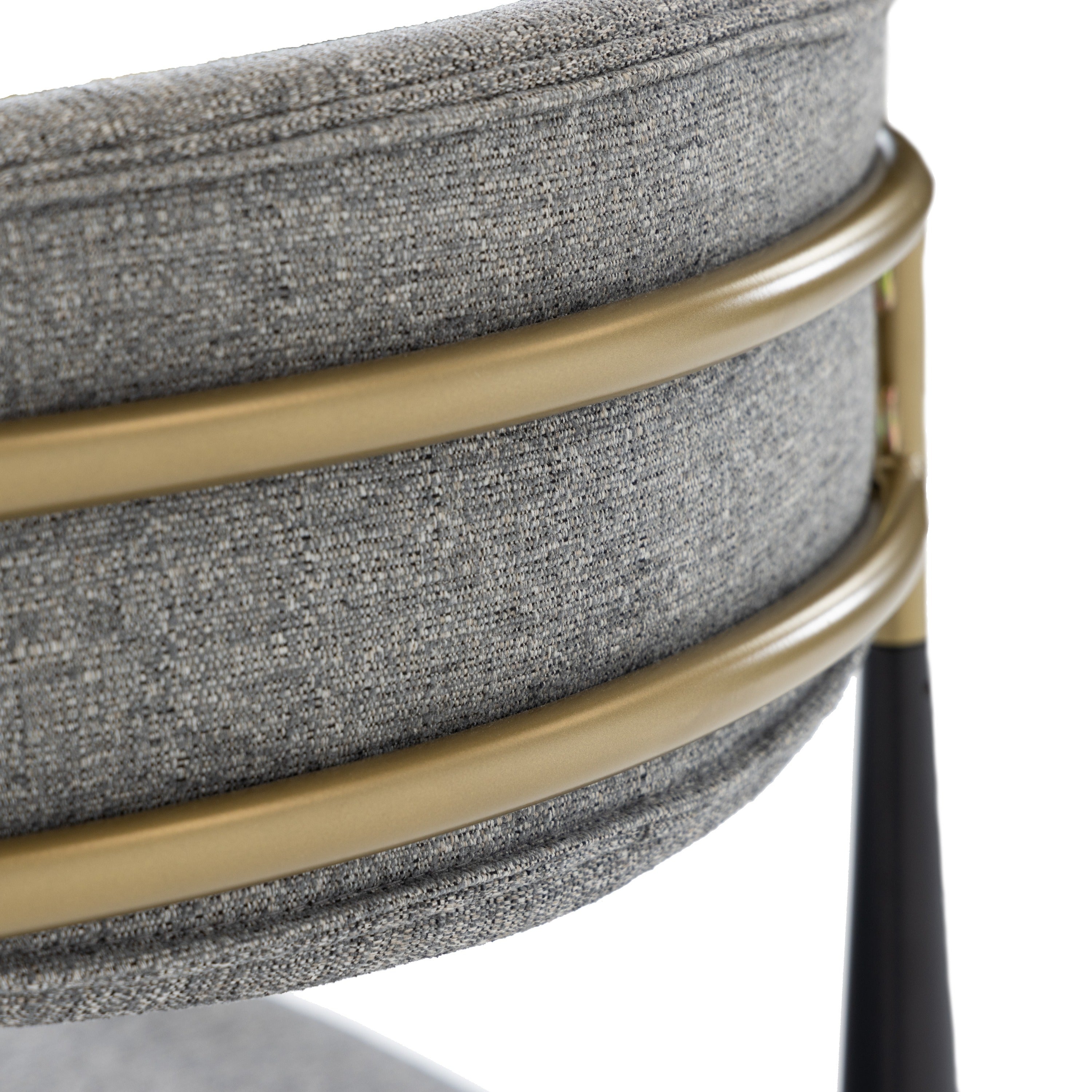 Modrest Buchtel - Mid-Century Modern Medium Grey + Gold Arm + Black Counter Chair
