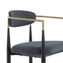 Modrest Buchtel - Mid-Century Modern Dark Grey + Gold Arm + Black Counter Chair