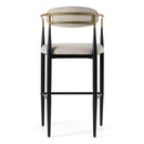 Modrest Buchtel - Mid-Century Modern Beige + Gold Arm + Black Bar Chair