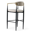 Modrest Buchtel - Mid-Century Modern Beige + Gold Arm + Black Bar Chair