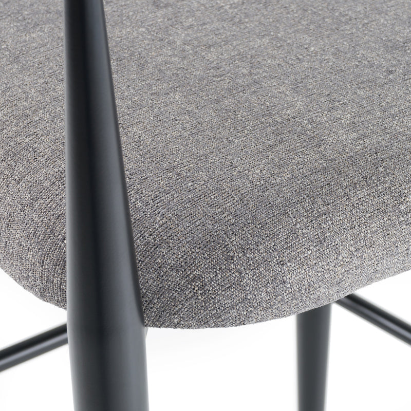 Modrest Buchtel - Mid-Century Modern Medium Grey + Gold Arm + Black Bar Chair