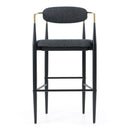 Modrest Buchtel - Mid-Century Modern Dark Grey + Gold Arm + Black Bar Chair