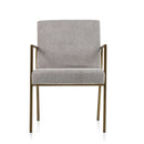 Modrest Burnham - Modern Light Grey & Brass Arm Dining Chair