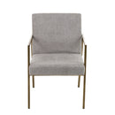 Modrest Burnham - Modern Light Grey & Brass Arm Dining Chair