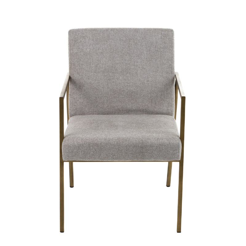 Modrest Burnham - Modern Light Grey & Brass Arm Dining Chair