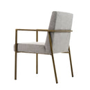 Modrest Burnham - Modern Light Grey & Brass Arm Dining Chair