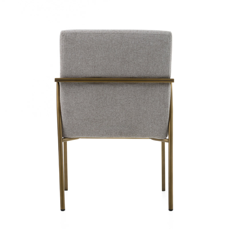 Modrest Burnham - Modern Light Grey & Brass Arm Dining Chair