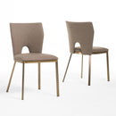 Modrest Burton - Modern Beige & Brass Dining Chair Set of 2