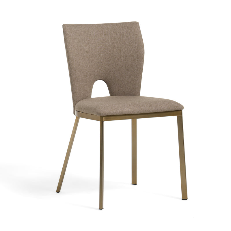 Modrest Burton - Modern Beige & Brass Dining Chair Set of 2