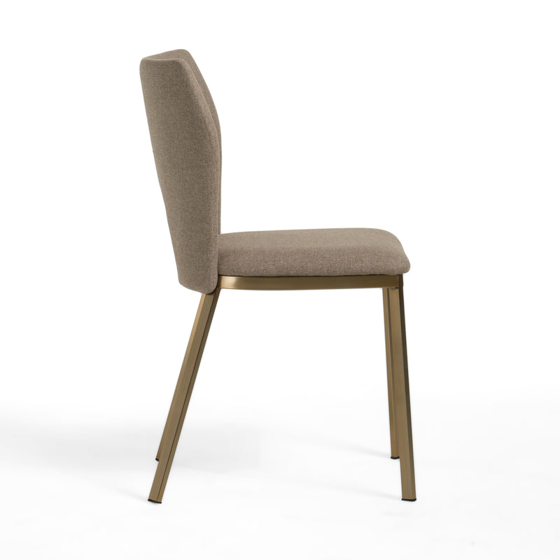 Modrest Burton - Modern Beige & Brass Dining Chair Set of 2