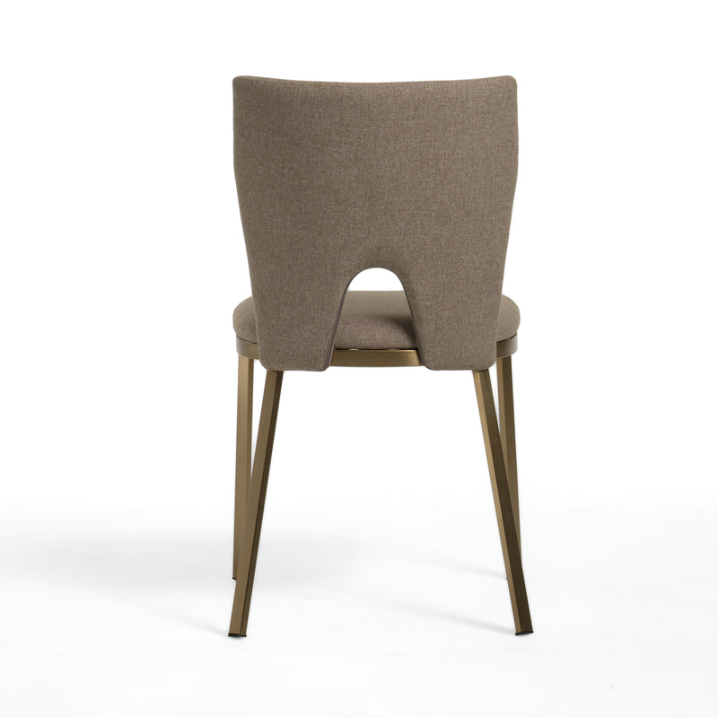 Modrest Burton - Modern Beige & Brass Dining Chair Set of 2
