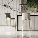 Modrest Burton - Contemporary Beige + Brass Counter Stool Set of Two