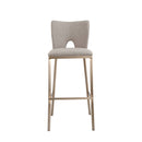 Modrest Burton - Glam Greige Fabric + Brass Bar Stool (Set of 2)