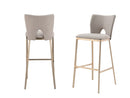 Modrest Burton - Glam Greige Fabric + Brass Bar Stool (Set of 2)