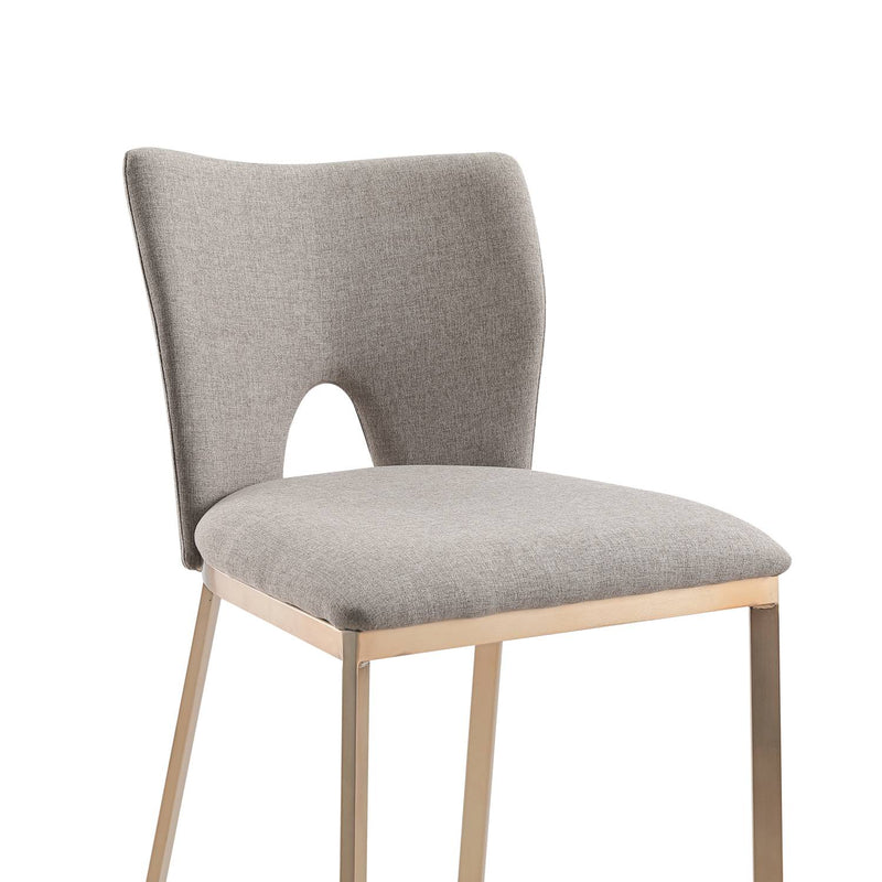 Modrest Burton - Glam Greige Fabric + Brass Bar Stool (Set of 2)