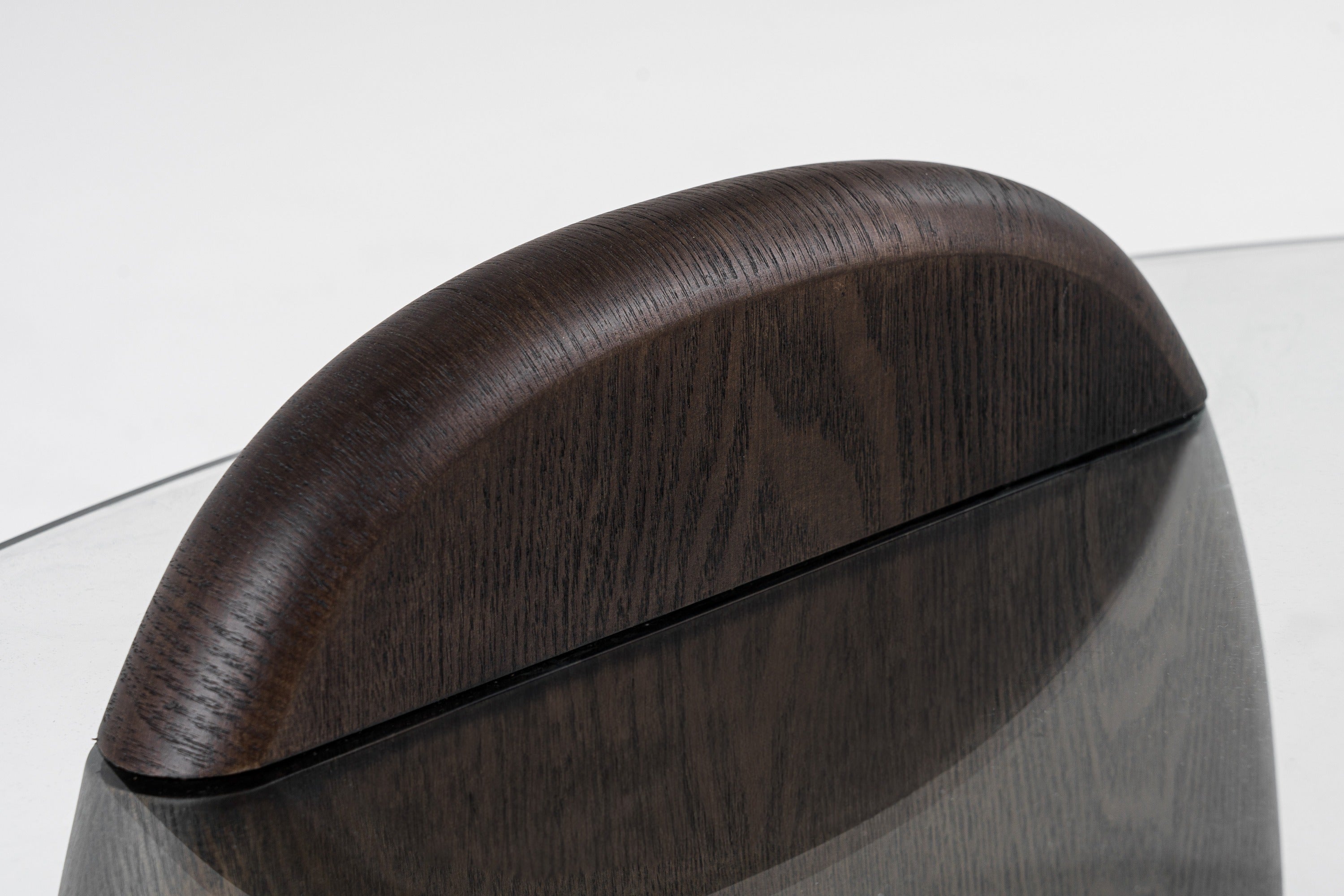 Modrest Buxton - Mid-Century Modern Glass + Dark Walnut Coffee Table