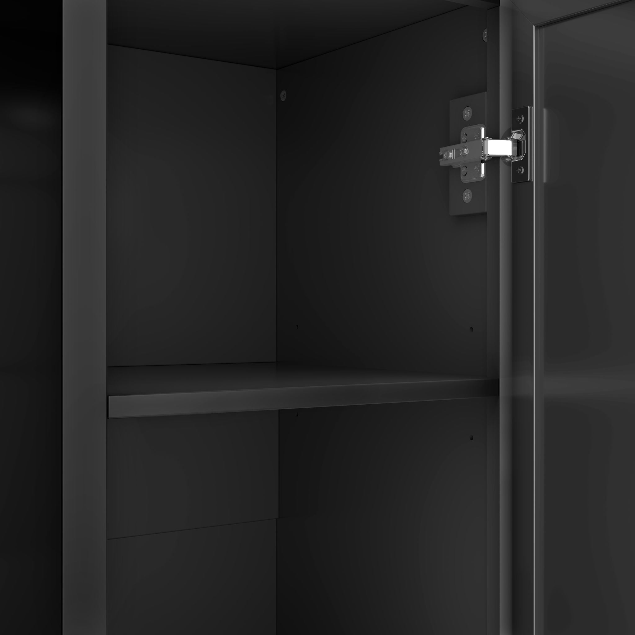 Hall Tree With Bench And 3 Hooks, Modern Entryway Storage Organizer Cabinet With 4 Doors, 1 Drawer And Adjustable Shelves