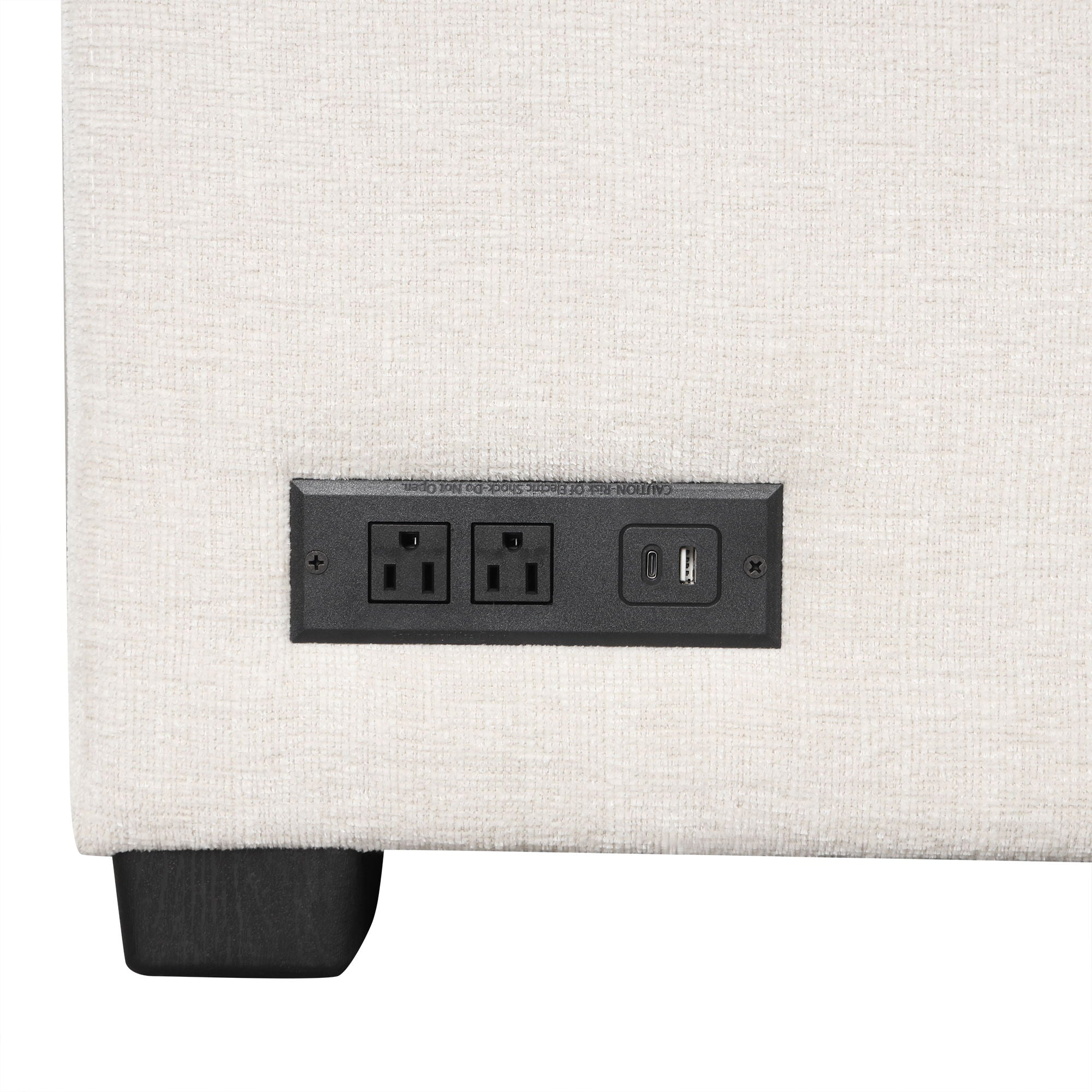 U-Shaped Sectional Sofa Pull Out Sofa Bed With Two USB Ports, Two Power Sockets, Three Back Pillows And A Storage Chaise For Living Room